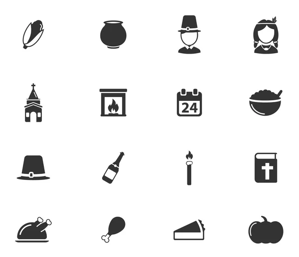 Thanksgiving tout simplement icônes — Image vectorielle