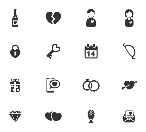 Valentines day simply icons — Stock Vector
