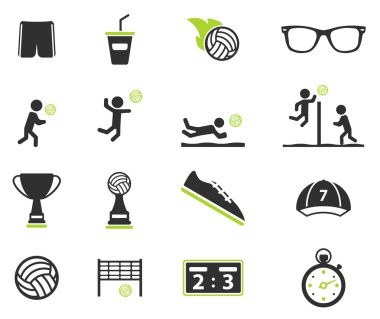 Volleyball simply icons clipart