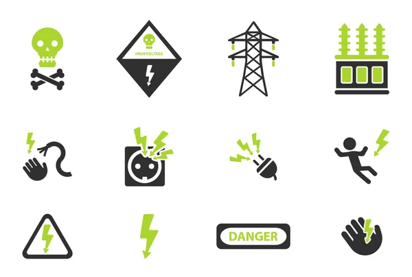 Hoogspanning gewoon pictogrammen — Stockvector