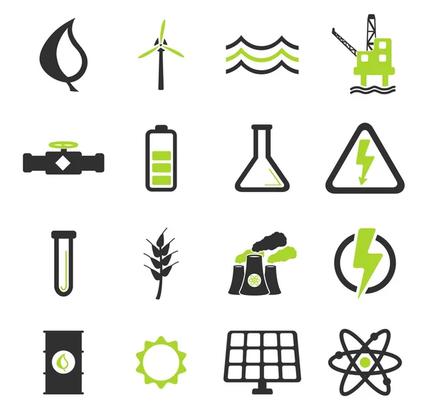 Generación de energía simplemente iconos — Vector de stock