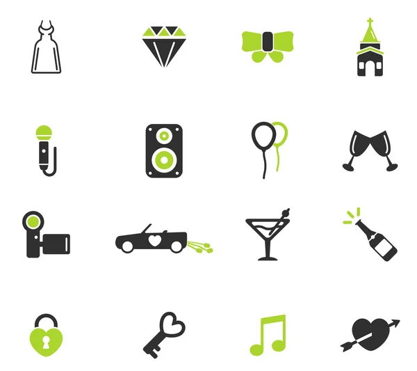 Boda simplemente iconos — Vector de stock