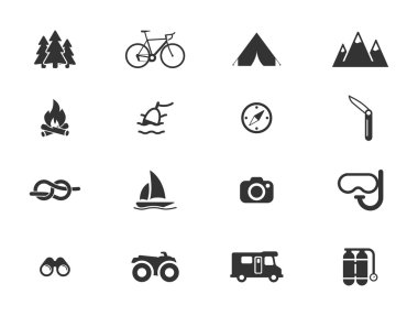 Aktif istirahat Icon set