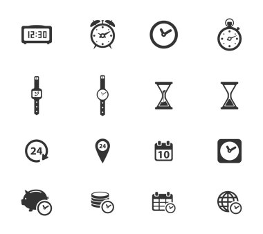 saatler, zaman Icons set.