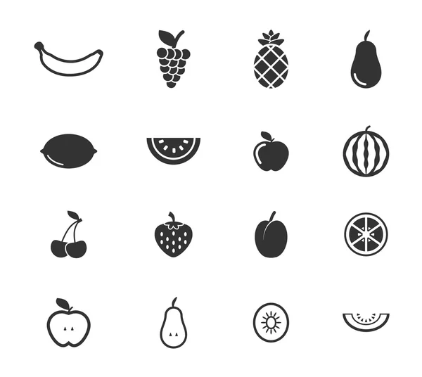 Frutta semplicemente icone — Vettoriale Stock