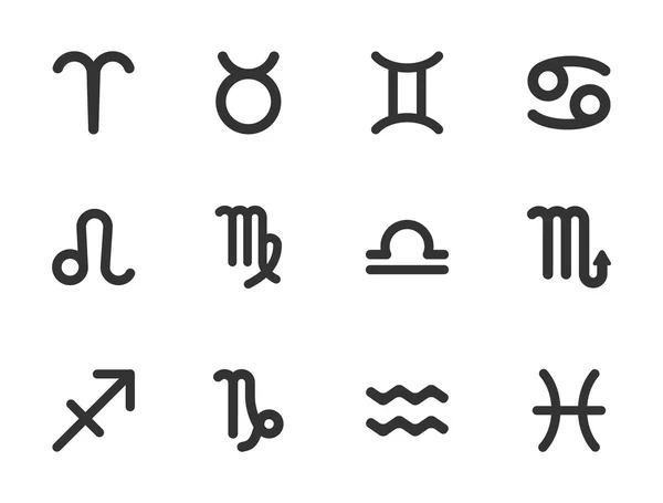 Conjunto de iconos de zodíaco — Vector de stock