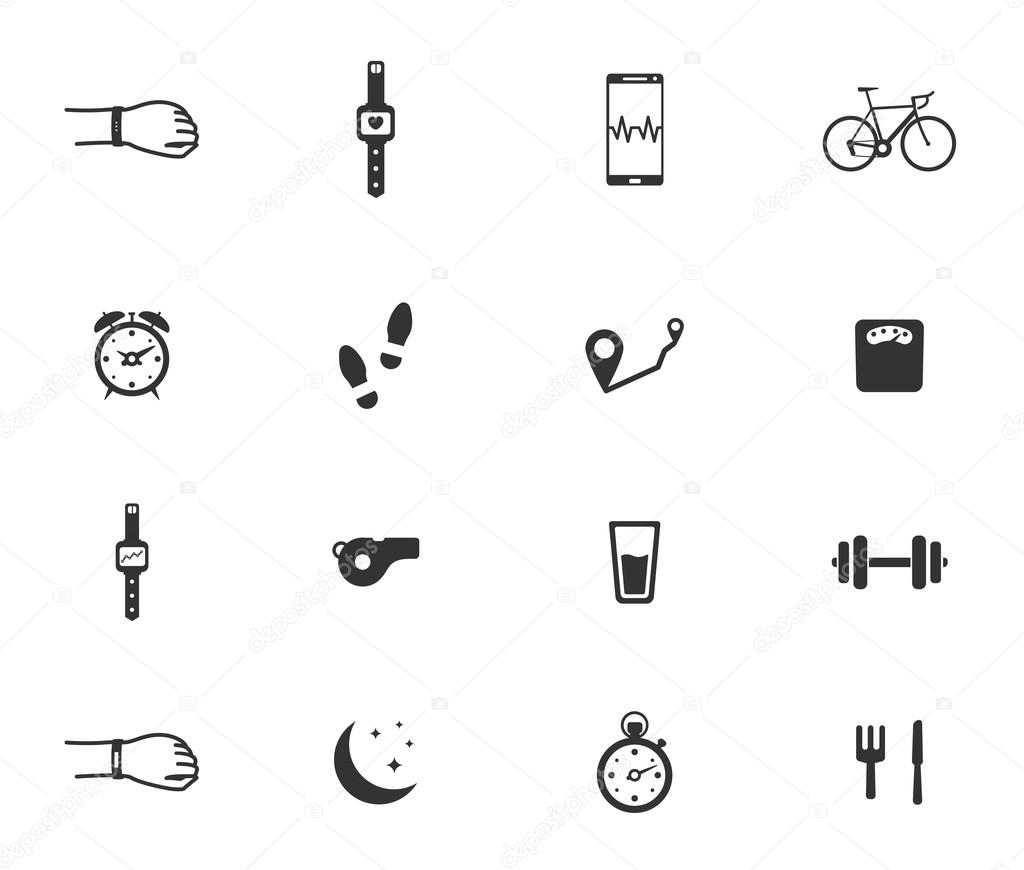 Jogging and workout simply icons