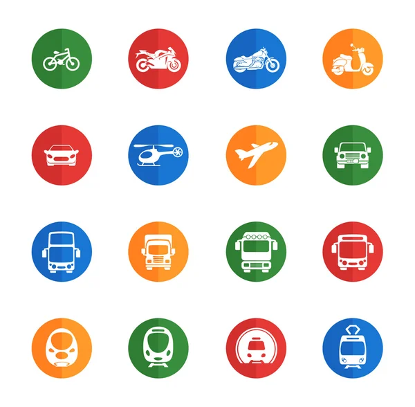 Symbole für Verkehrsmittel — Stockvektor