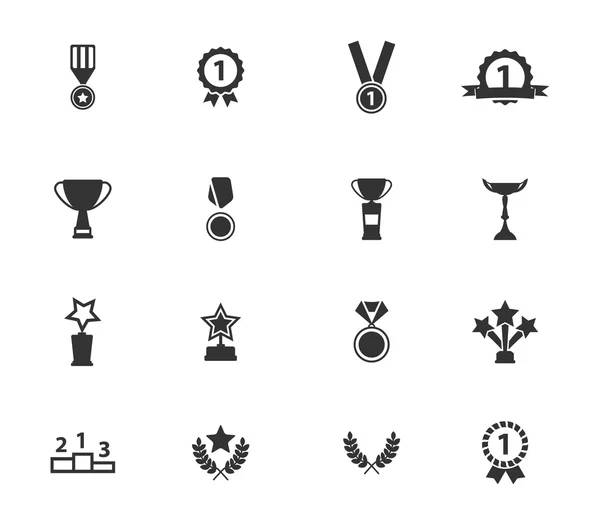 Médailles et trophées simplement icônes — Image vectorielle