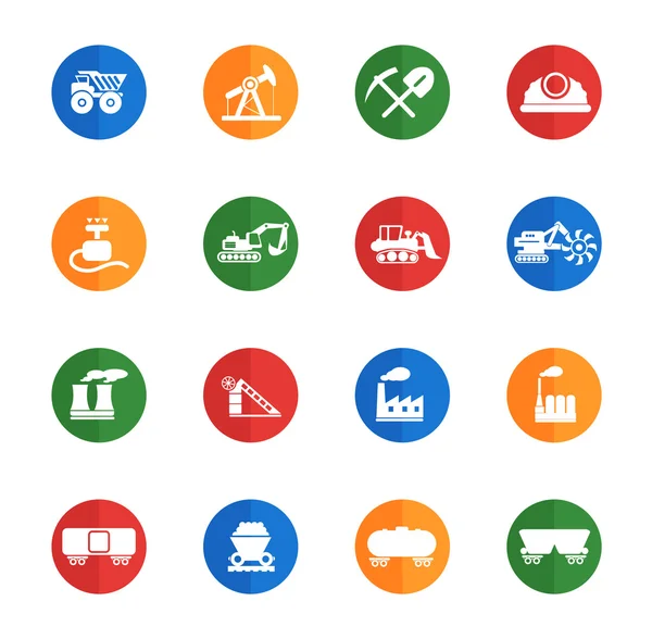 Fabrika ve sanayi düz simgeler