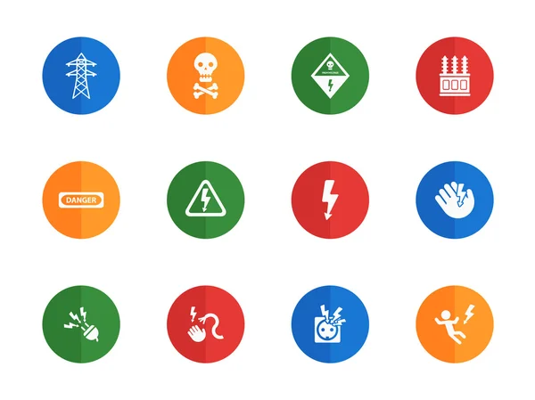 Ícones de alta tensão simplesmente —  Vetores de Stock