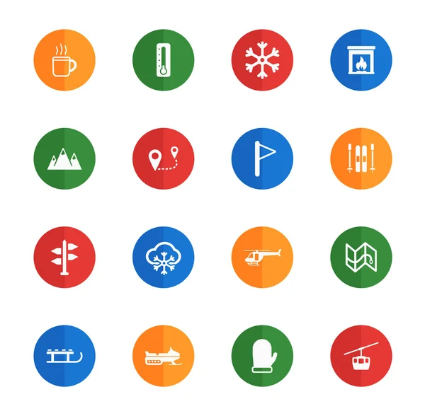 Skiing simply icons — Stock Vector