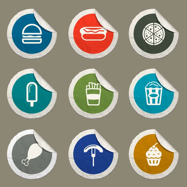 Comida rápida simplemente iconos — Vector de stock