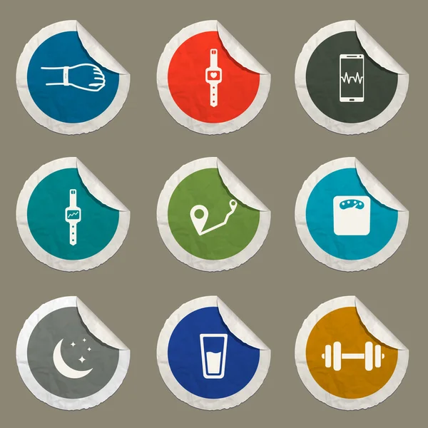 Correr y entrenar simplemente iconos — Vector de stock