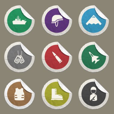 Military simply icons clipart