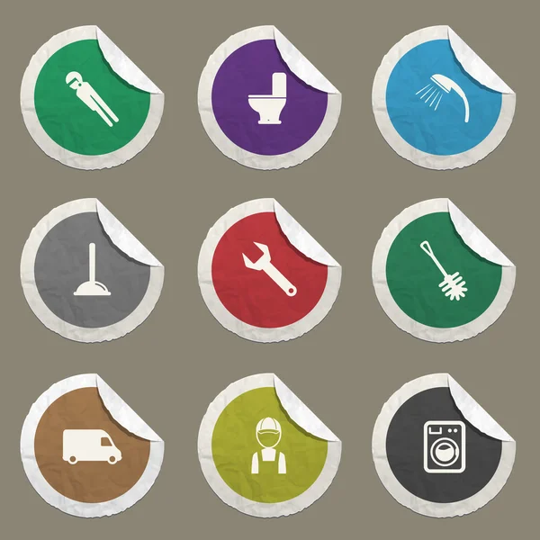 Plumbing service simply icons — Stock Vector