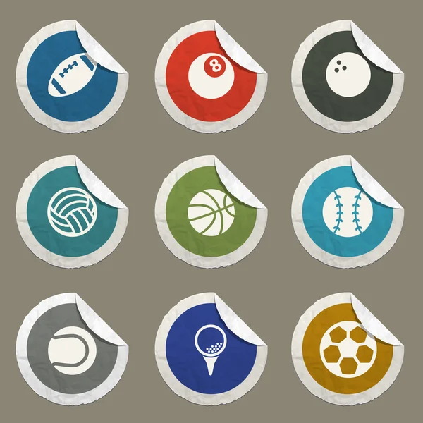 Sport balls gewoon iconen — Stockvector