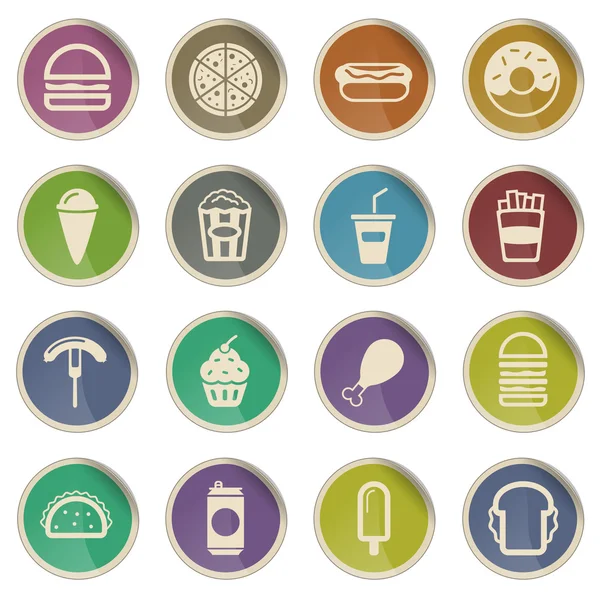 Comida rápida simplemente iconos — Vector de stock