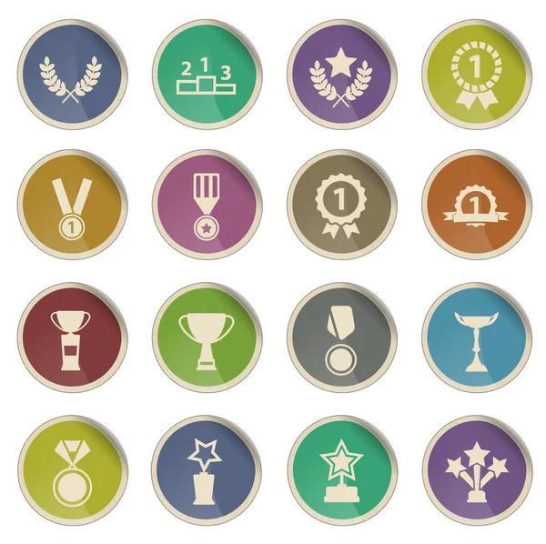 Medalhas e troféus simplesmente ícones — Vetor de Stock