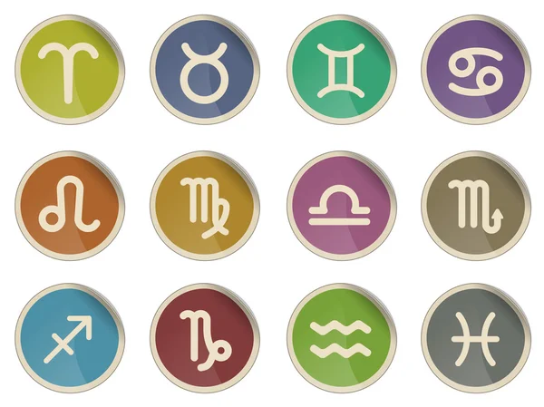 Conjunto de iconos signos del zodíaco — Vector de stock