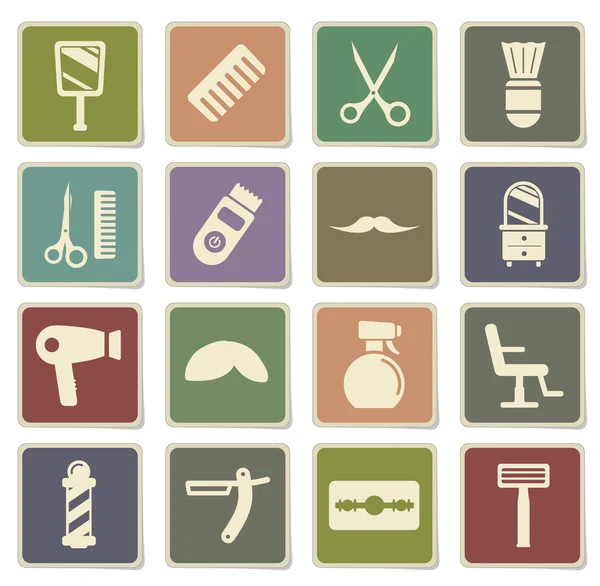 Barbershop simply icons — Stock Vector