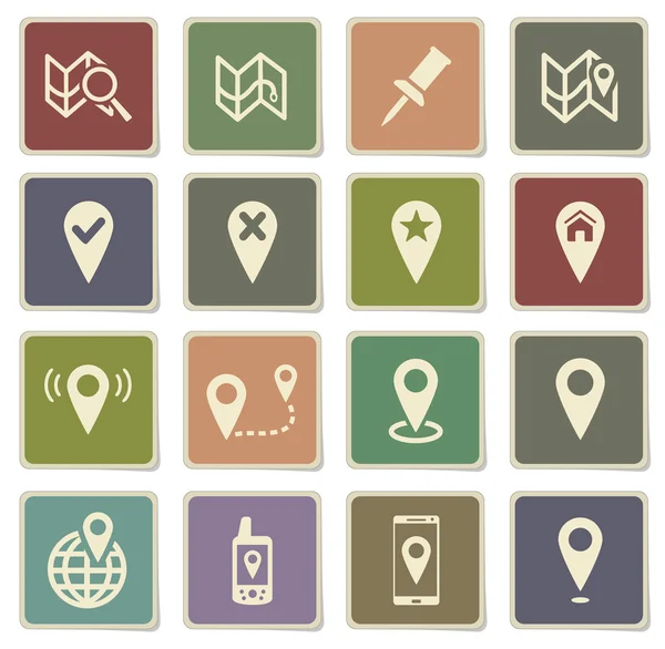 Pointer and maps simply icons — Stock Vector