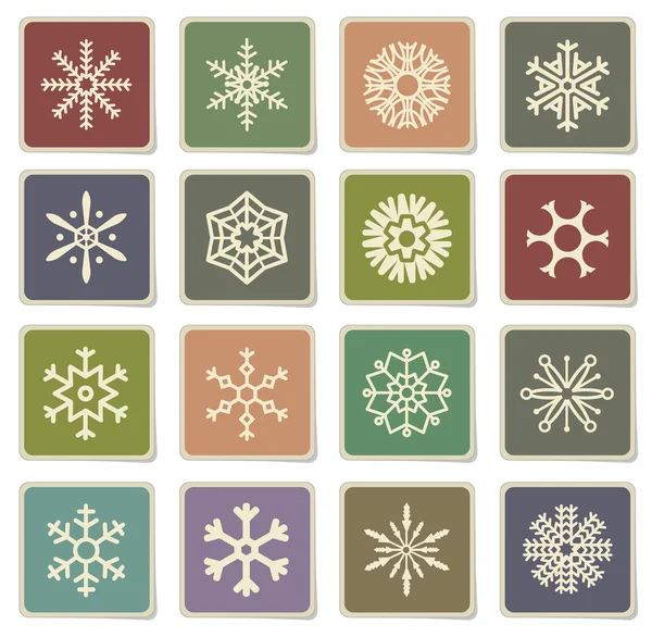 Copos de nieve simplemente iconos — Vector de stock