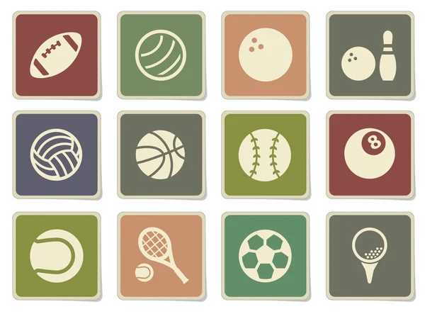 Palle sportive semplicemente icone — Vettoriale Stock