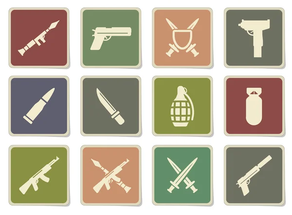 Weapon simply icons — Stock Vector