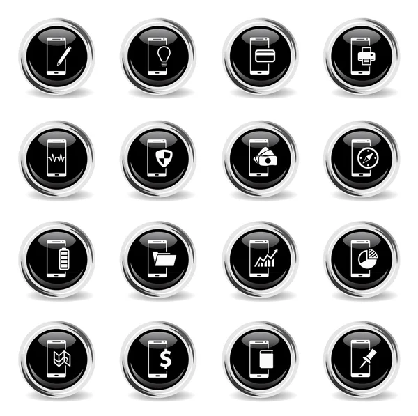 Smartphone simplemente iconos — Archivo Imágenes Vectoriales