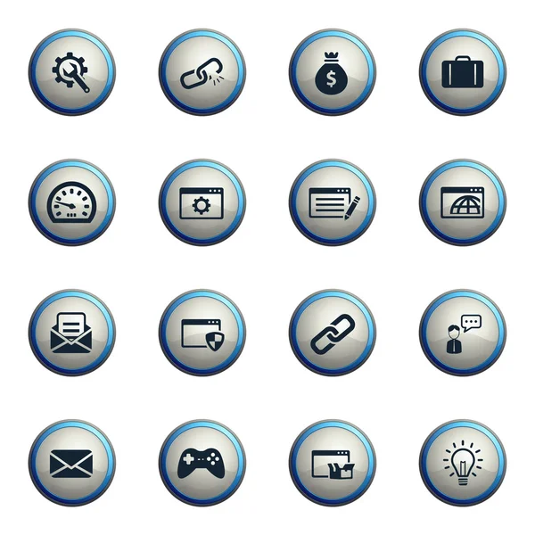 SEO and development simply icons — Stock Vector