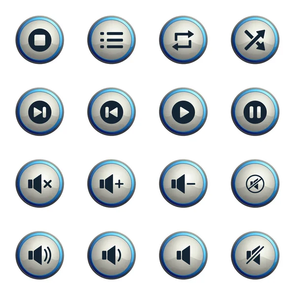 Conjunto de iconos de reproductor multimedia — Vector de stock