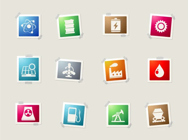 Energy and Industry icon set — Stock Vector