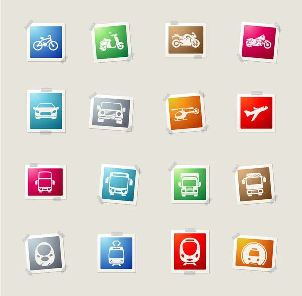 Iconos de modo de transporte — Vector de stock