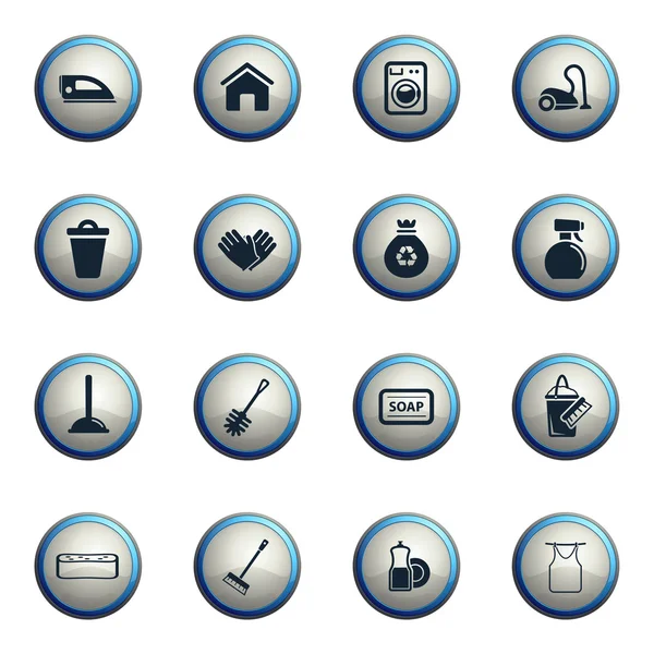 Cleaning service simply icons — Stock Vector