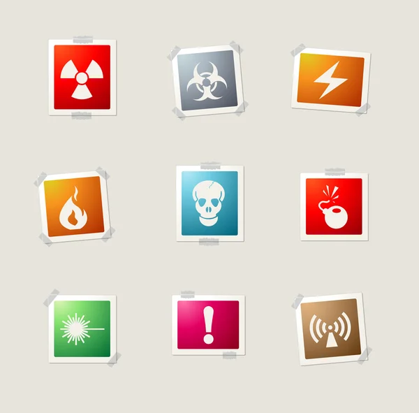 Hazard Sign Icons — Stock Vector