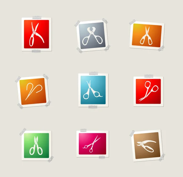 Scissors Silhouette Icons — Stock Vector