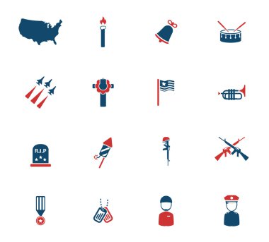 Memorial day simply icons clipart