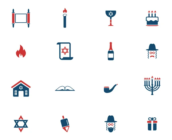 Hanukkah simplemente iconos — Vector de stock