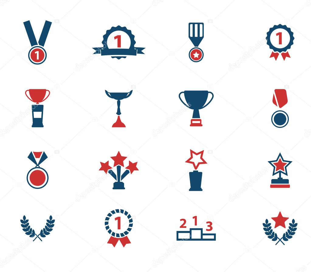 Medals and tropheys simply icons