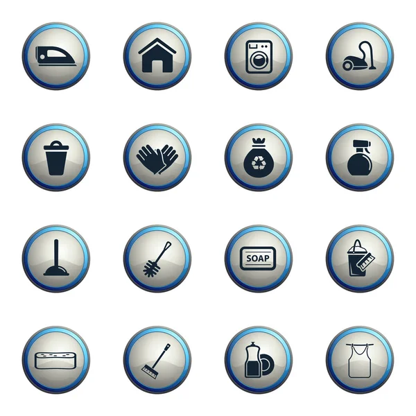 Cleaning service simply icons — Stock Vector