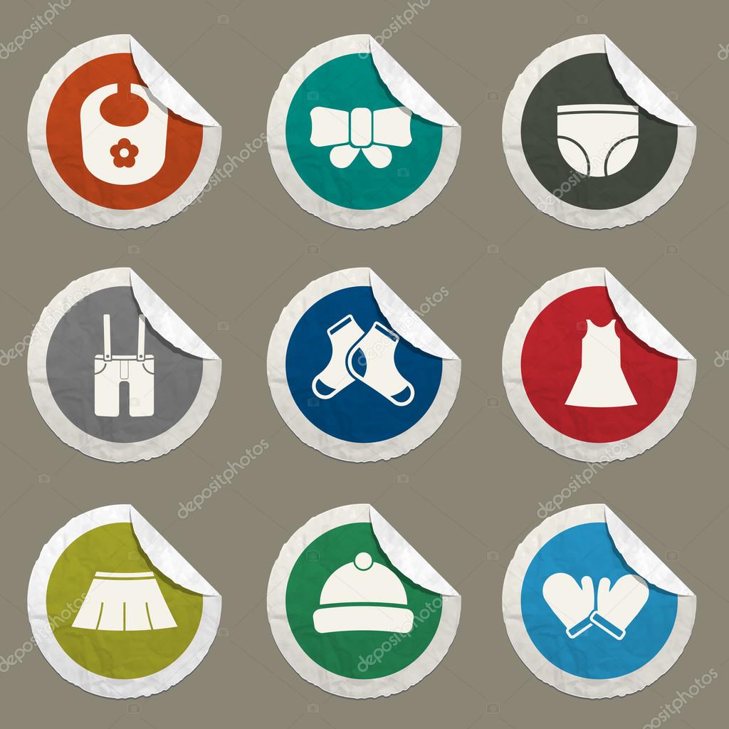 Baby clothes simply icons