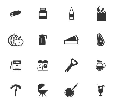 Yemek ve mutfak sadece simgeleri