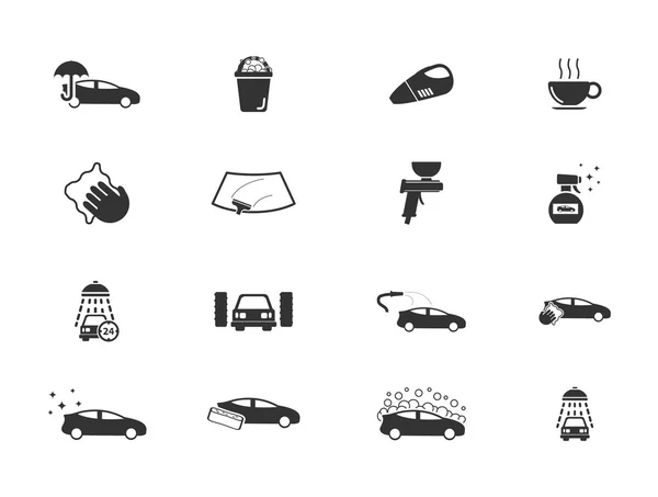 Car wash simply icons — Stock Vector