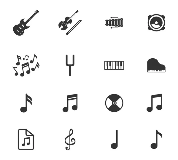 Muziek eenvoudig pictogrammen — Stockvector