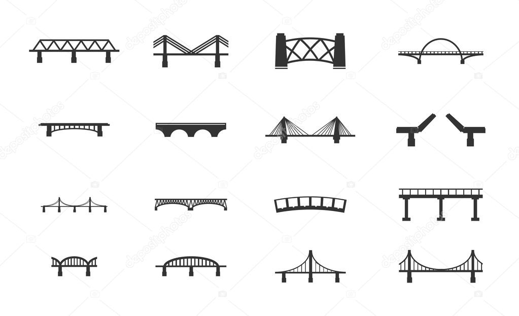 Bridges icons set