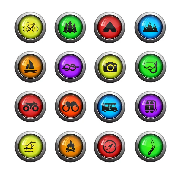 Aktif istirahat Icon set — Stok Vektör