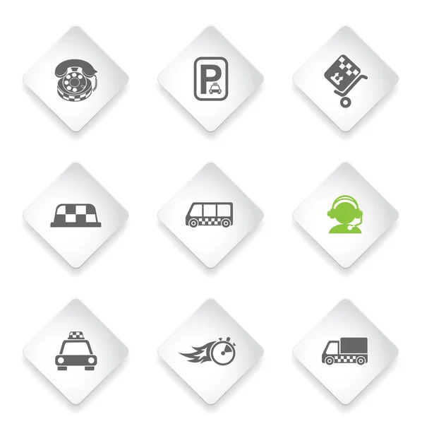 Conjunto de iconos de servicios Taxi — Archivo Imágenes Vectoriales