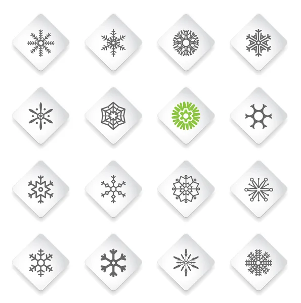 Ensemble de flocons de neige vectoriels — Image vectorielle