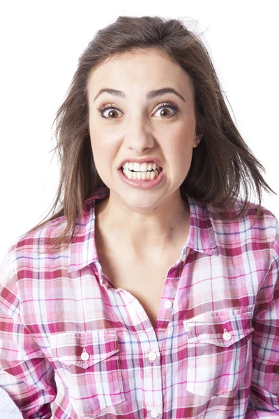 Porträt einer schönen jungen Frau mit kurzen Haaren — Stockfoto